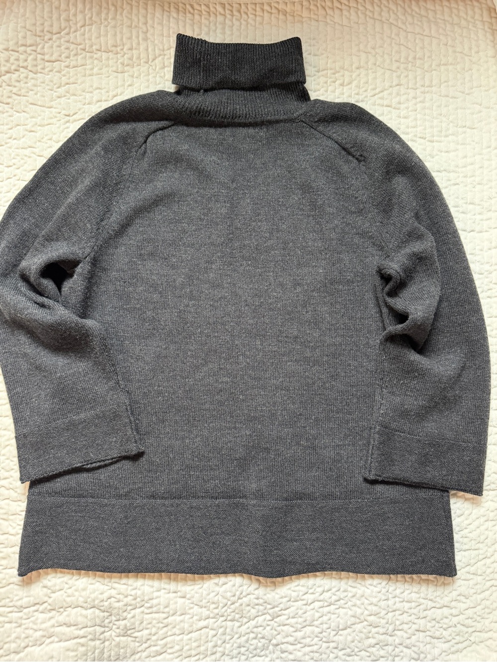 Sarah Spencer Woman 3X Gray 100% Merino Wool Turtleneck Sweater Wide Sleeve - Picture 4 of 11